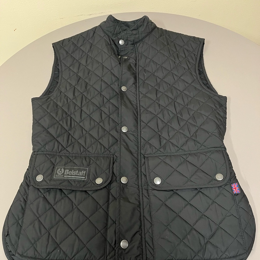 Belstaff Black Quilted Gilet Vest